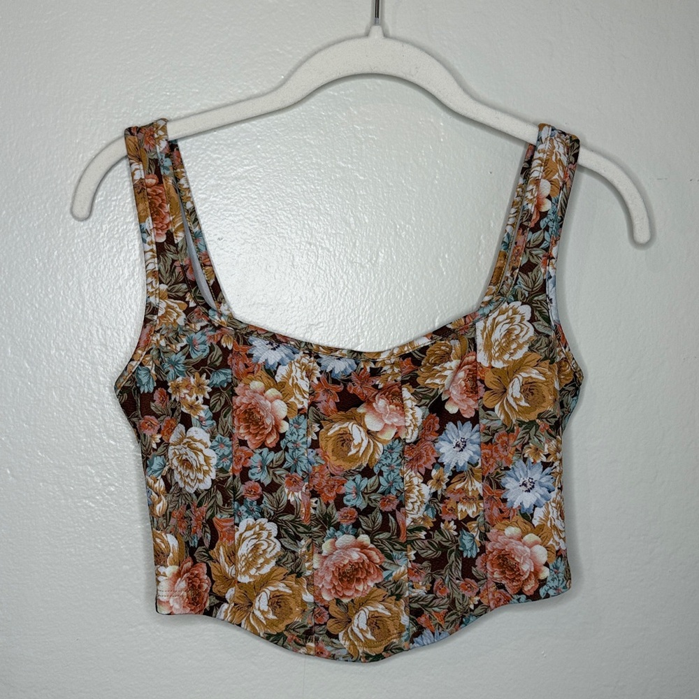 Shein Floral Crop Top Blouse